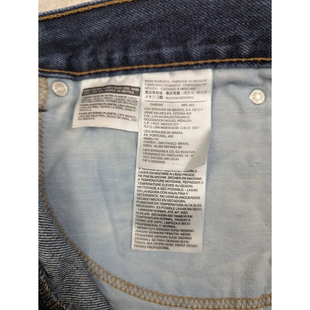 Levis 505 Men's Regular Fit Jeans Blue 34x30.5 Dark Wash Denim 100% Cotton